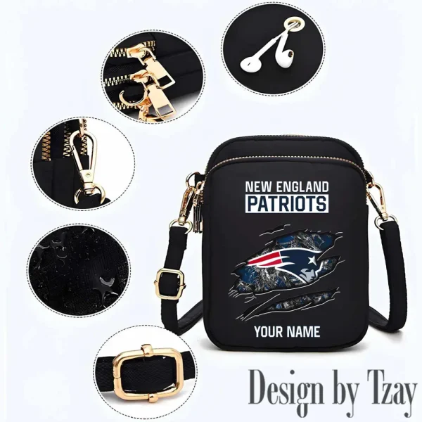 New England Patriots Cute Shoulder Bag With Colorful Canvas Zipper Printed S9CBB541 - Image 2