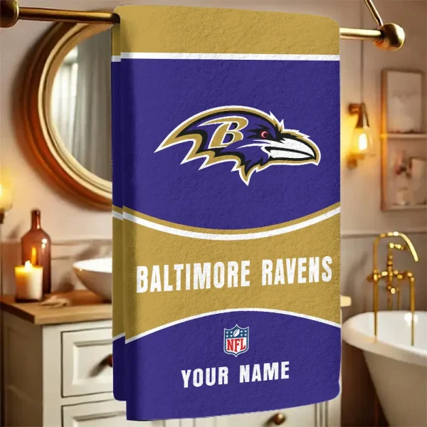 Baltimore Ravens New Bath Towel Custom Any Name Gift For Fan SPTNBATHTOWEL067