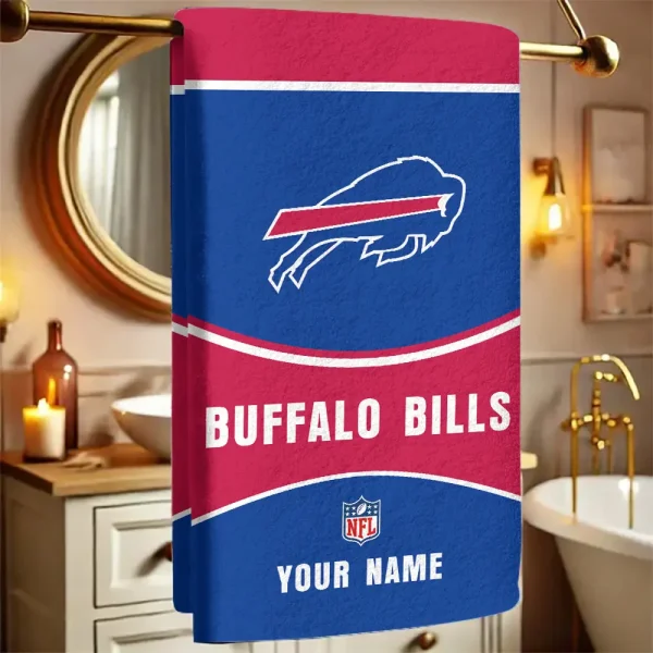 Buffalo Bills New Bath Towel Custom Any Name Gift For Fan SPTNBATHTOWEL068