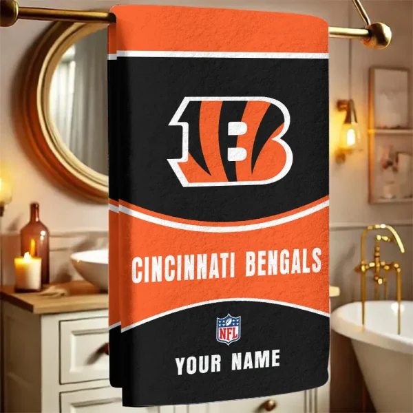 Cincinnati Bengals New Bath Towel Custom Any Name Gift For Fan SPTNBATHTOWEL071