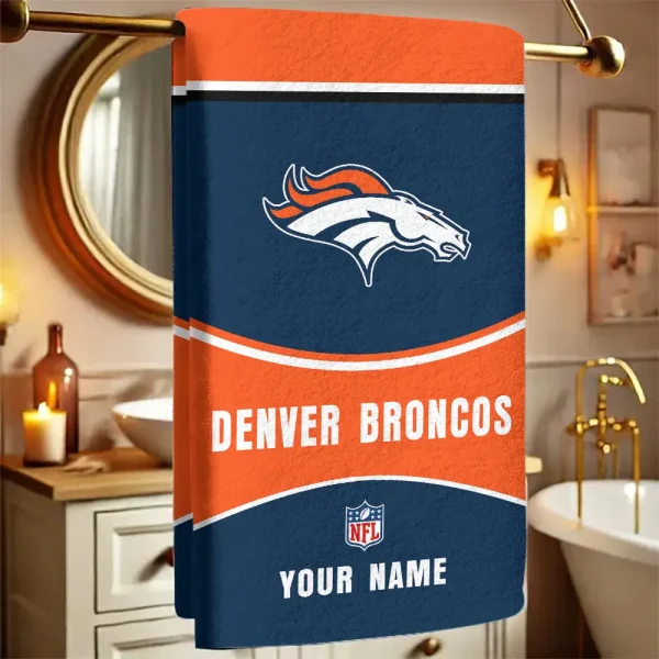 Denver Broncos New Bath Towel Custom Any Name Gift For Fan SPTNBATHTOWEL074
