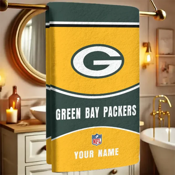 Green Bay Packers New Bath Towel Custom Any Name Gift For Fan SPTNBATHTOWEL076
