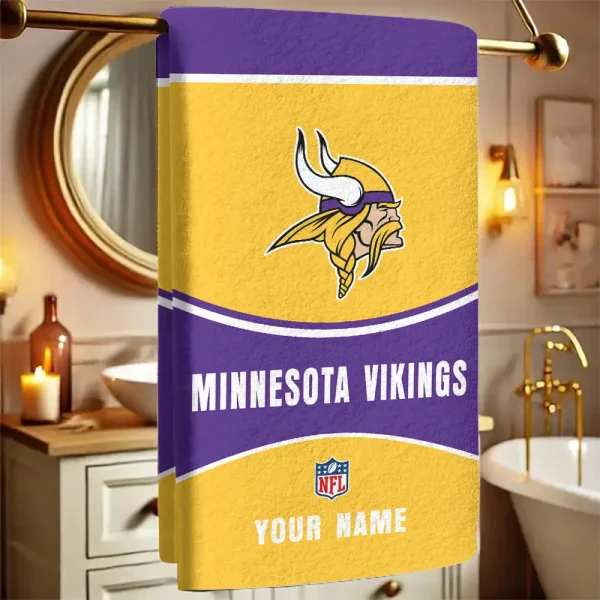 Minnesota Vikings New Bath Towel Custom Any Name Gift For Fan SPTNBATHTOWEL085