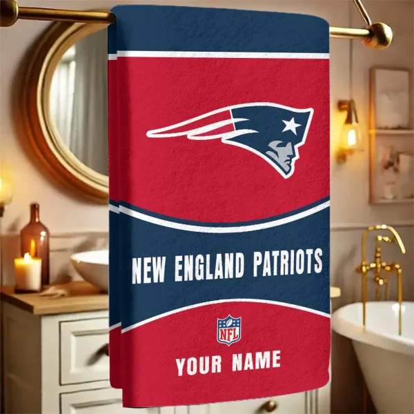 New England Patriots New Bath Towel Custom Any Name Gift For Fan SPTNBATHTOWEL086