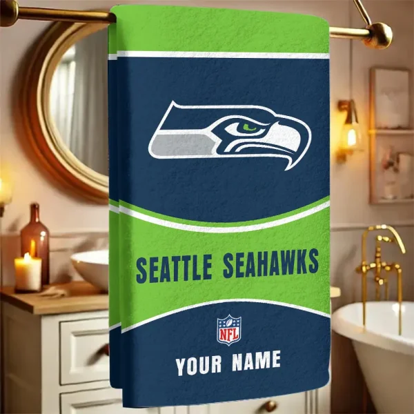 Seattle Seahawks New Bath Towel Custom Any Name Gift For Fan SPTNBATHTOWEL093