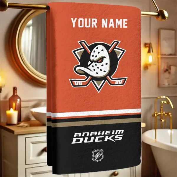 Anaheim Ducks NHL New Bath Towel Custom Any Name Gift For Fan SPTNBATHTOWEL097