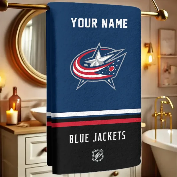 Columbus Blue Jackets NHL New Bath Towel Custom Any Name Gift For Fan SPTNBATHTOWEL104