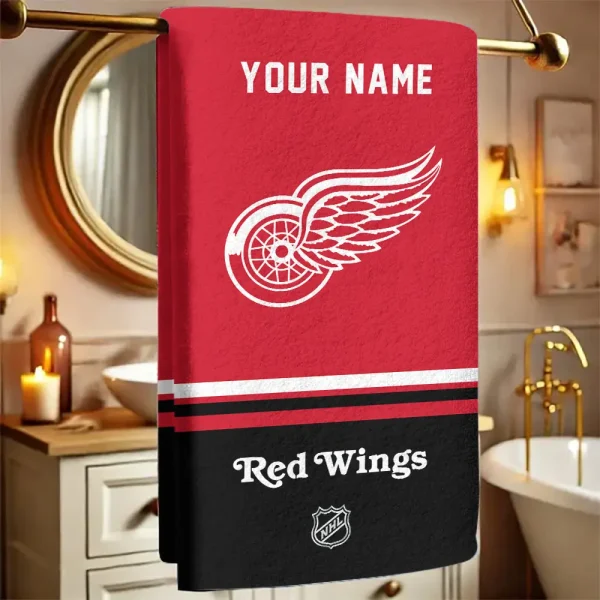 Detroit Red Wings  NHL New Bath Towel Custom Any Name Gift For Fan SPTNBATHTOWEL106