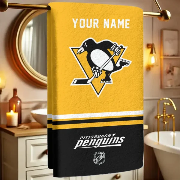 Pittsburgh Penguins NHL New Bath Towel Custom Any Name Gift For Fan SPTNBATHTOWEL118
