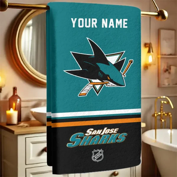 San Jose Sharks NHL New Bath Towel Custom Any Name Gift For Fan SPTNBATHTOWEL119