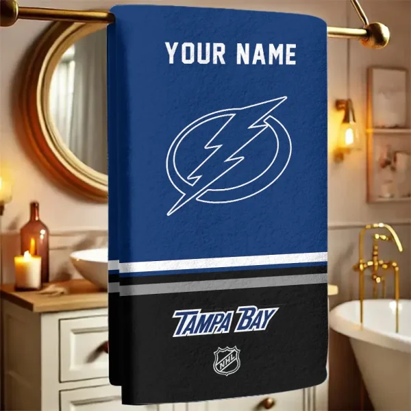 Tampa Bay Lightning NHL New Bath Towel Custom Any Name Gift For Fan SPTNBATHTOWEL122