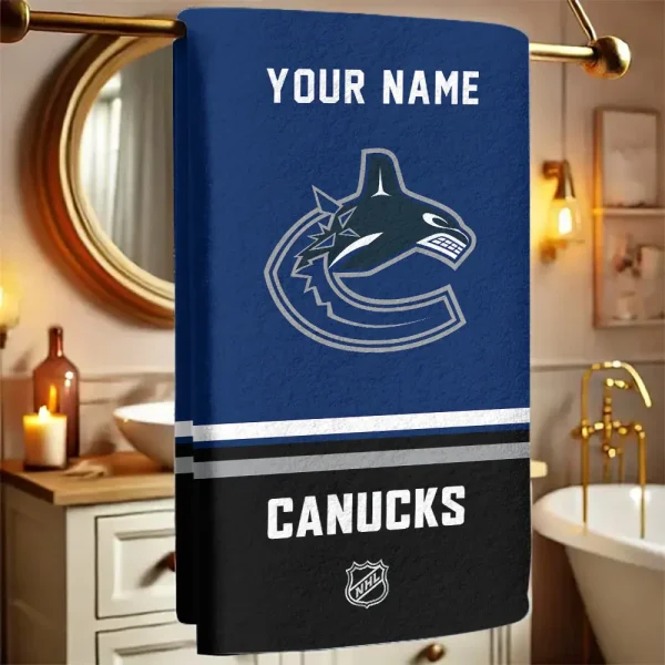 Vancouver Canucks NHL New Bath Towel Custom Any Name Gift For Fan SPTNBATHTOWEL125