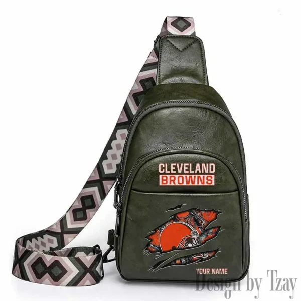 Cleveland Browns Leather Relang Sling Bag for Women Crossbody For Travel And Daily Use SPTLRSB008 - Image 4