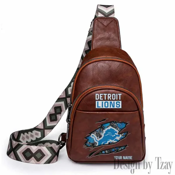 Detroit Lions Leather Relang Sling Bag for Women Crossbody For Travel And Daily Use SPTLRSB011