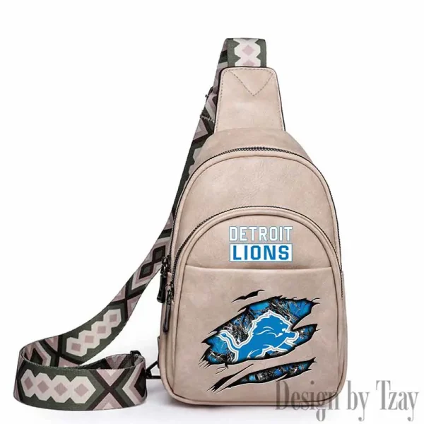 Detroit Lions Leather Relang Sling Bag for Women Crossbody For Travel And Daily Use SPTLRSB011 - Image 3