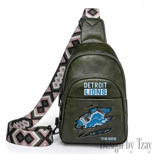 Detroit Lions Leather Relang Sling Bag for Women Crossbody For Travel And Daily Use SPTLRSB011 - Image 4