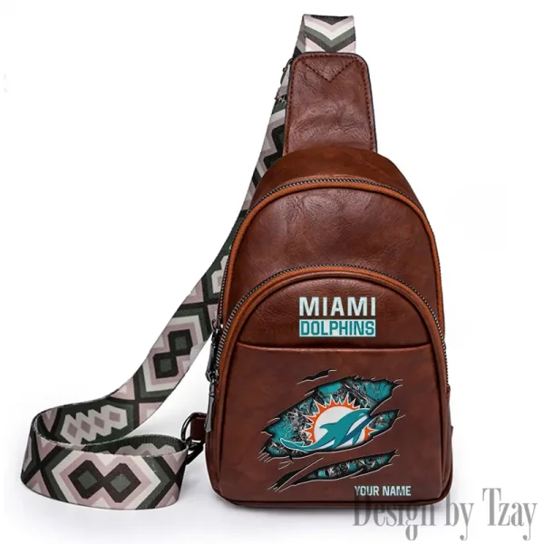 Miami Dolphins Leather Relang Sling Bag for Women Crossbody For Travel And Daily Use SPTLRSB020