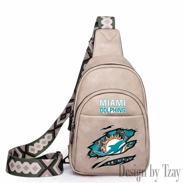 Miami Dolphins Leather Relang Sling Bag for Women Crossbody For Travel And Daily Use SPTLRSB020 - Image 3