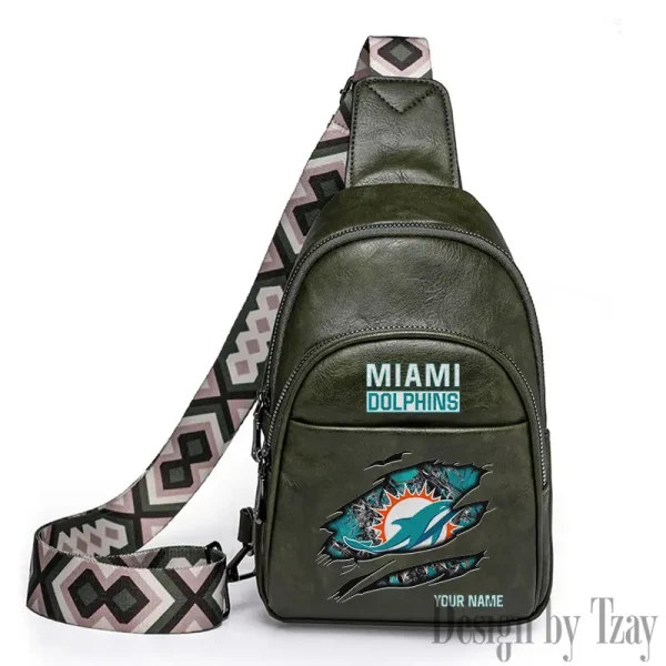Miami Dolphins Leather Relang Sling Bag for Women Crossbody For Travel And Daily Use SPTLRSB020 - Image 4