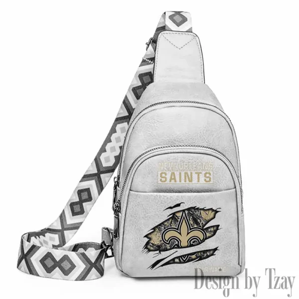 New Orleans Saints Leather Relang Sling Bag for Women Crossbody For Travel And Daily Use SPTLRSB023
