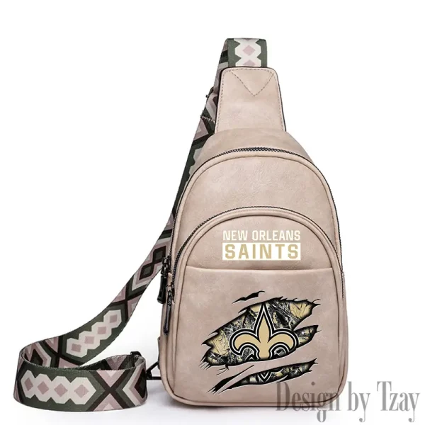New Orleans Saints Leather Relang Sling Bag for Women Crossbody For Travel And Daily Use SPTLRSB023 - Image 2