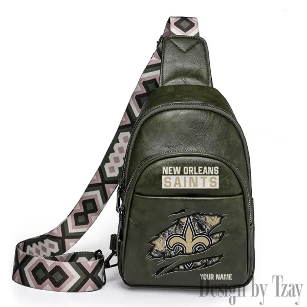 New Orleans Saints Leather Relang Sling Bag for Women Crossbody For Travel And Daily Use SPTLRSB023 - Image 3