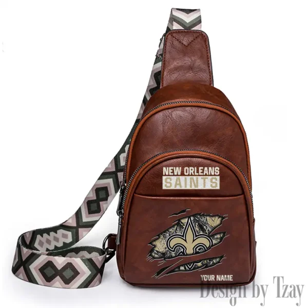 New Orleans Saints Leather Relang Sling Bag for Women Crossbody For Travel And Daily Use SPTLRSB023 - Image 4