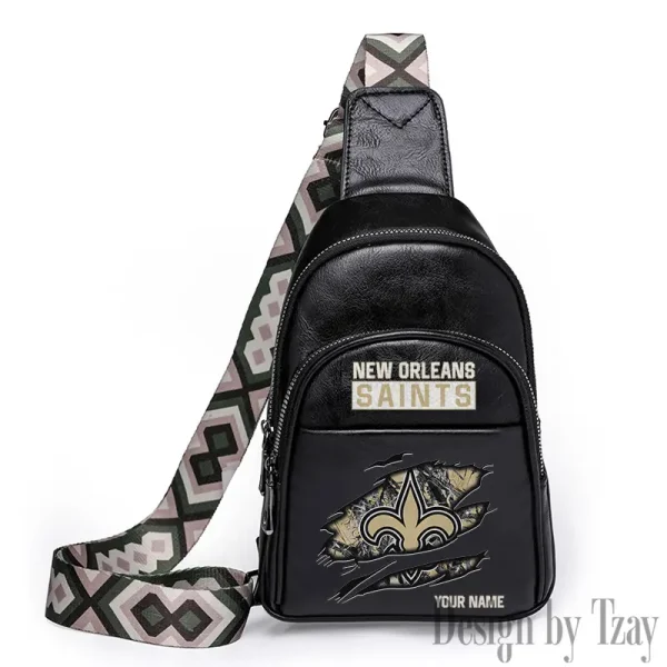 New Orleans Saints Leather Relang Sling Bag for Women Crossbody For Travel And Daily Use SPTLRSB023 - Image 5