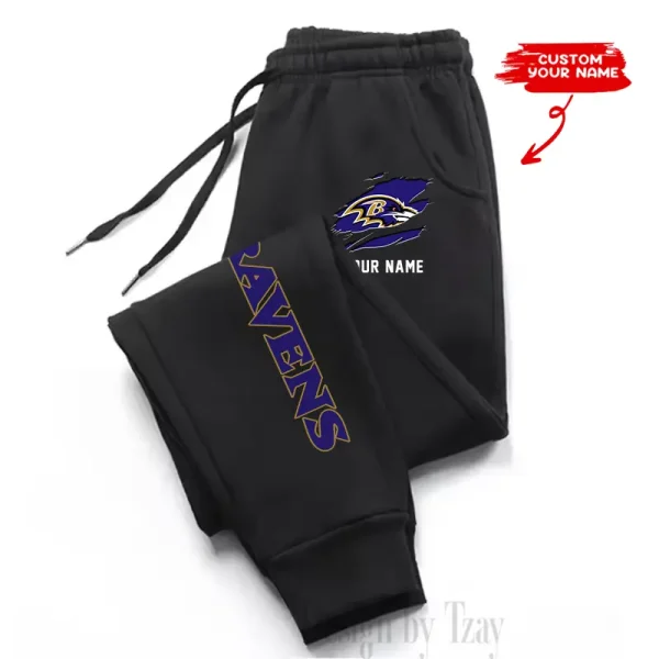 Baltimore Ravens Custom Long Sweatpants Jogger BGJGPSP285 - Image 3