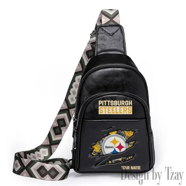 Pittsburgh Steelers Leather Relang Sling Bag for Women Crossbody For Travel And Daily Use SPTLRSB027