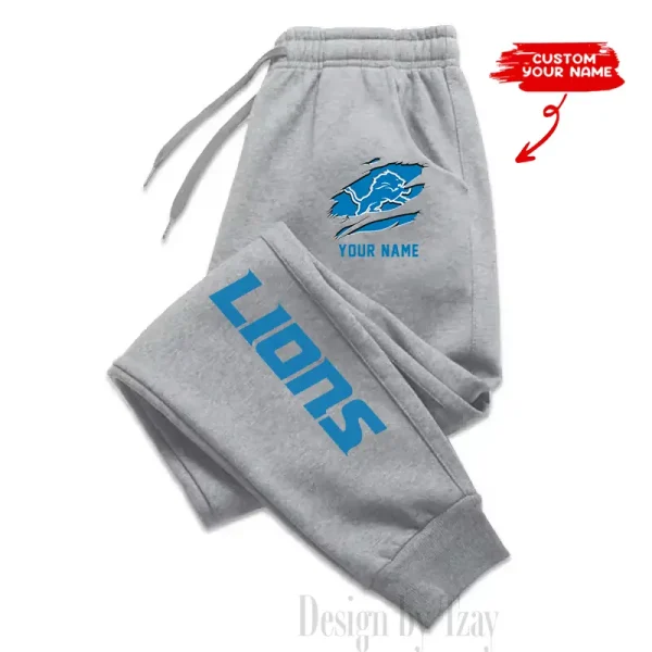 Detroit Lions Custom Long Sweatpants Jogger BGJGPSP293 - Image 2