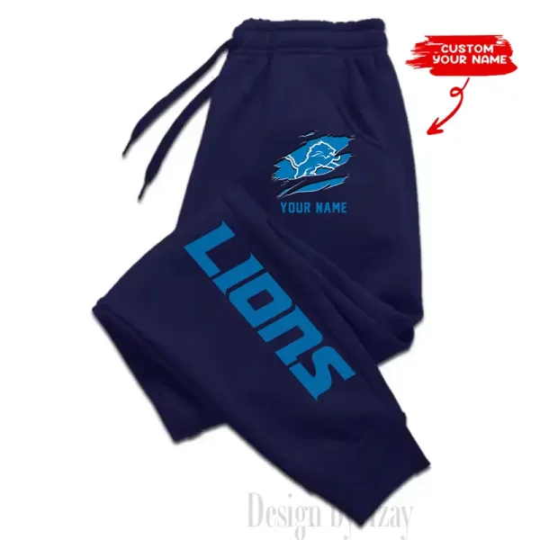 Detroit Lions Custom Long Sweatpants Jogger BGJGPSP293 - Image 3