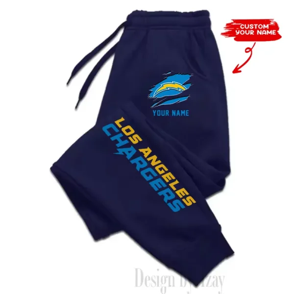 Los Angeles Chargers Custom Long Sweatpants Jogger BGJGPSP300 - Image 3