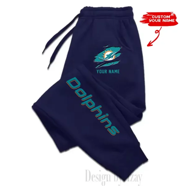 Miami Dolphins Custom Long Sweatpants Jogger BGJGPSP302 - Image 2
