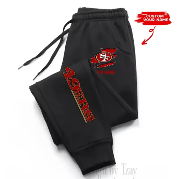San Francisco 49ers Custom Long Sweatpants Jogger BGJGPSP310 - Image 2