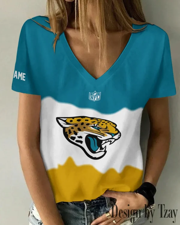 Jacksonville Jaguars Casual V-Neck Female Fashion New Trending 2025 AGCWTS1172 - Image 2