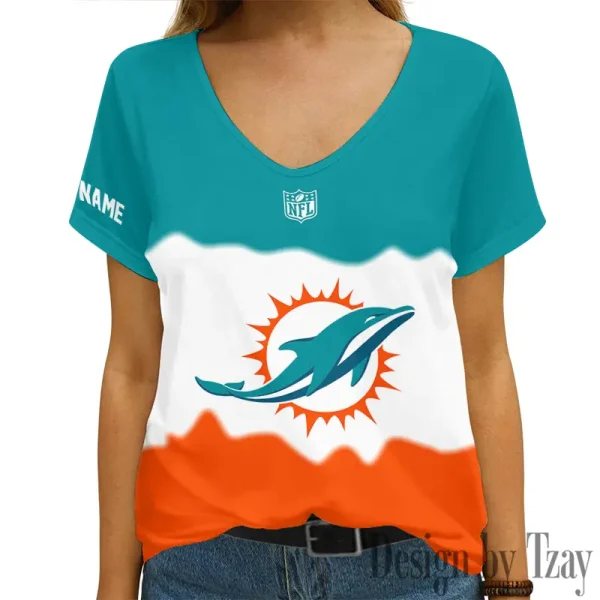 Miami Dolphins Casual V-Neck Female Fashion New Trending 2025 AGCWTS1177 - Image 2