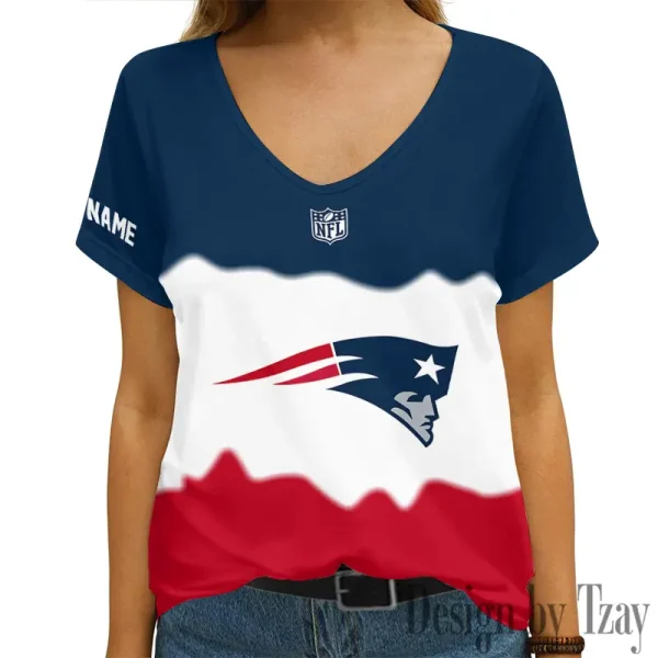 New England Patriots Casual V-Neck Female Fashion New Trending 2025 AGCWTS1179