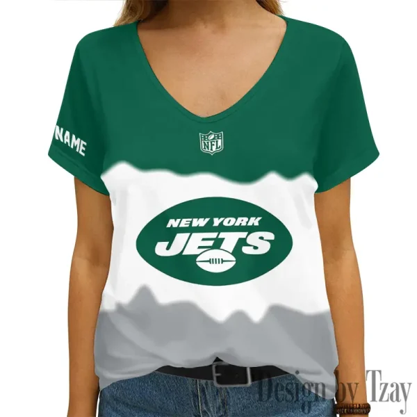 New York Jets Casual V-Neck Female Fashion New Trending 2025 AGCWTS1182