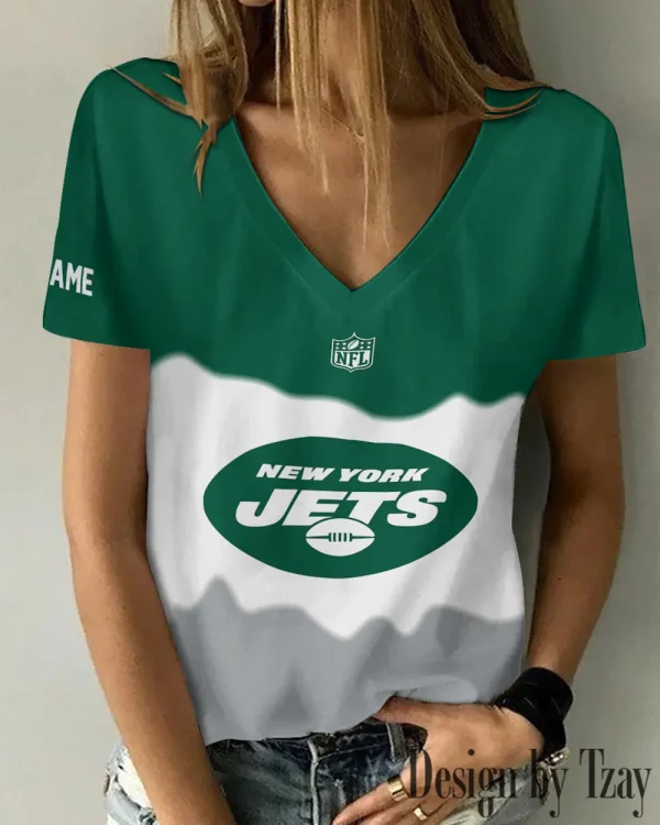 New York Jets Casual V-Neck Female Fashion New Trending 2025 AGCWTS1182 - Image 2