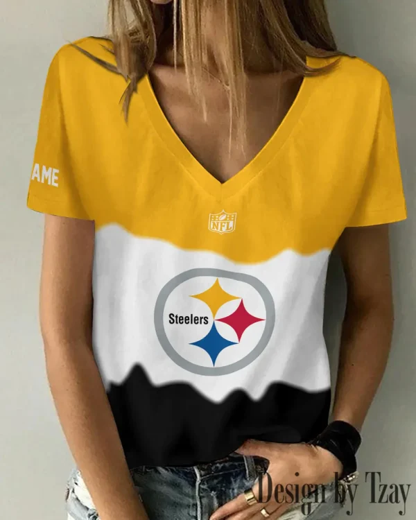 Pittsburgh Steelers Casual V-Neck Female Fashion New Trending 2025 AGCWTS1184 - Image 2