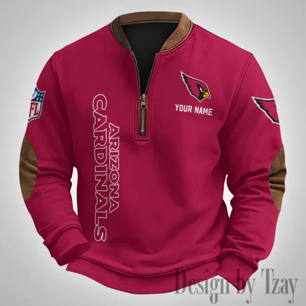Arizona Cardinals Men's Vintage Zipper Stand Collar Sweatshirt S9MPZNS238 - Image 2