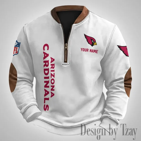 Arizona Cardinals Men's Vintage Zipper Stand Collar Sweatshirt S9MPZNS238 - Image 3