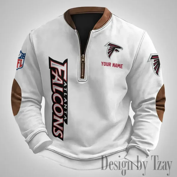 Atlanta Falcons Men's Vintage Zipper Stand Collar Sweatshirt S9MPZNS239 - Image 2