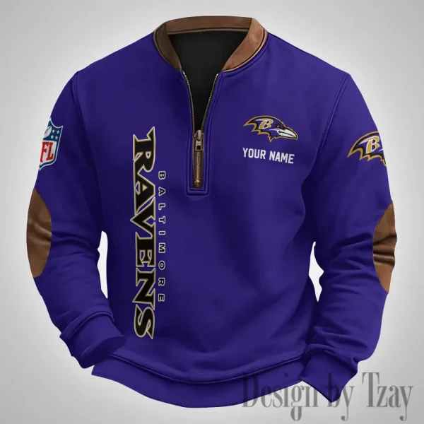 Baltimore Ravens Men's Vintage Zipper Stand Collar Sweatshirt S9MPZNS240