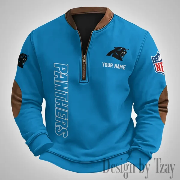 Carolina Panthers Men's Vintage Zipper Stand Collar Sweatshirt S9MPZNS242