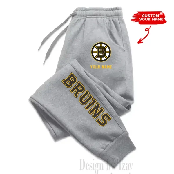 Boston Bruins Custom Long Sweatpants Jogger BGJGPSP316 - Image 3