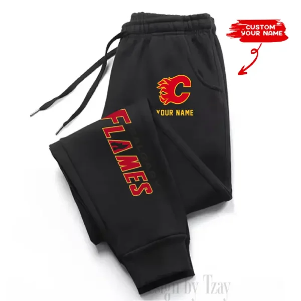 Calgary Flames Custom Long Sweatpants Jogger BGJGPSP318