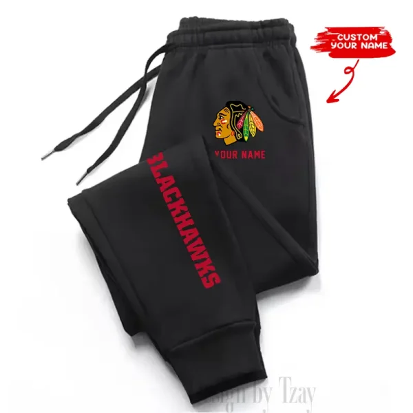 Chicago Blackhawks Custom Long Sweatpants Jogger BGJGPSP320