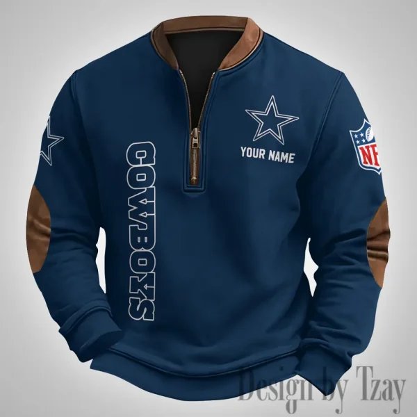 Dallas Cowboys Men's Vintage Zipper Stand Collar Sweatshirt S9MPZNS246